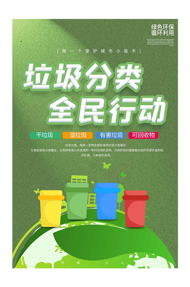 创建文明卫生城市垃圾分类海报69