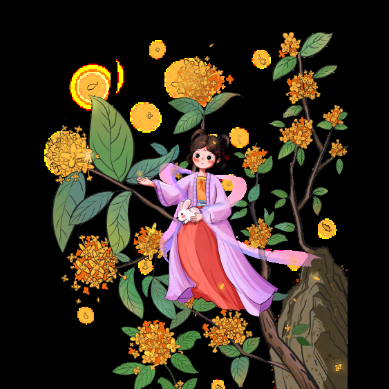卡通嫦娥仙女中秋节免抠素材装饰元素85