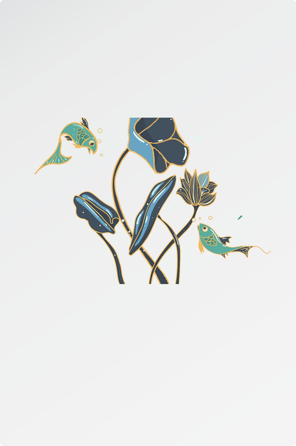 荷花荷叶素材图片插画装饰元素插图免抠21