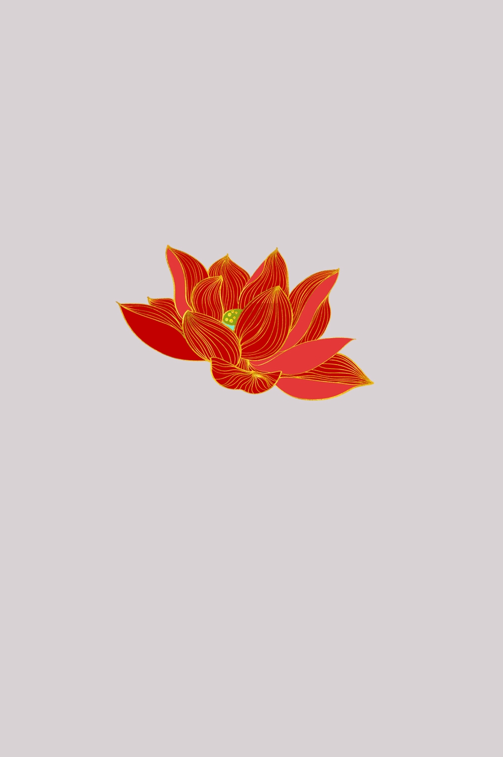 金色莲花装饰元素免抠素材3