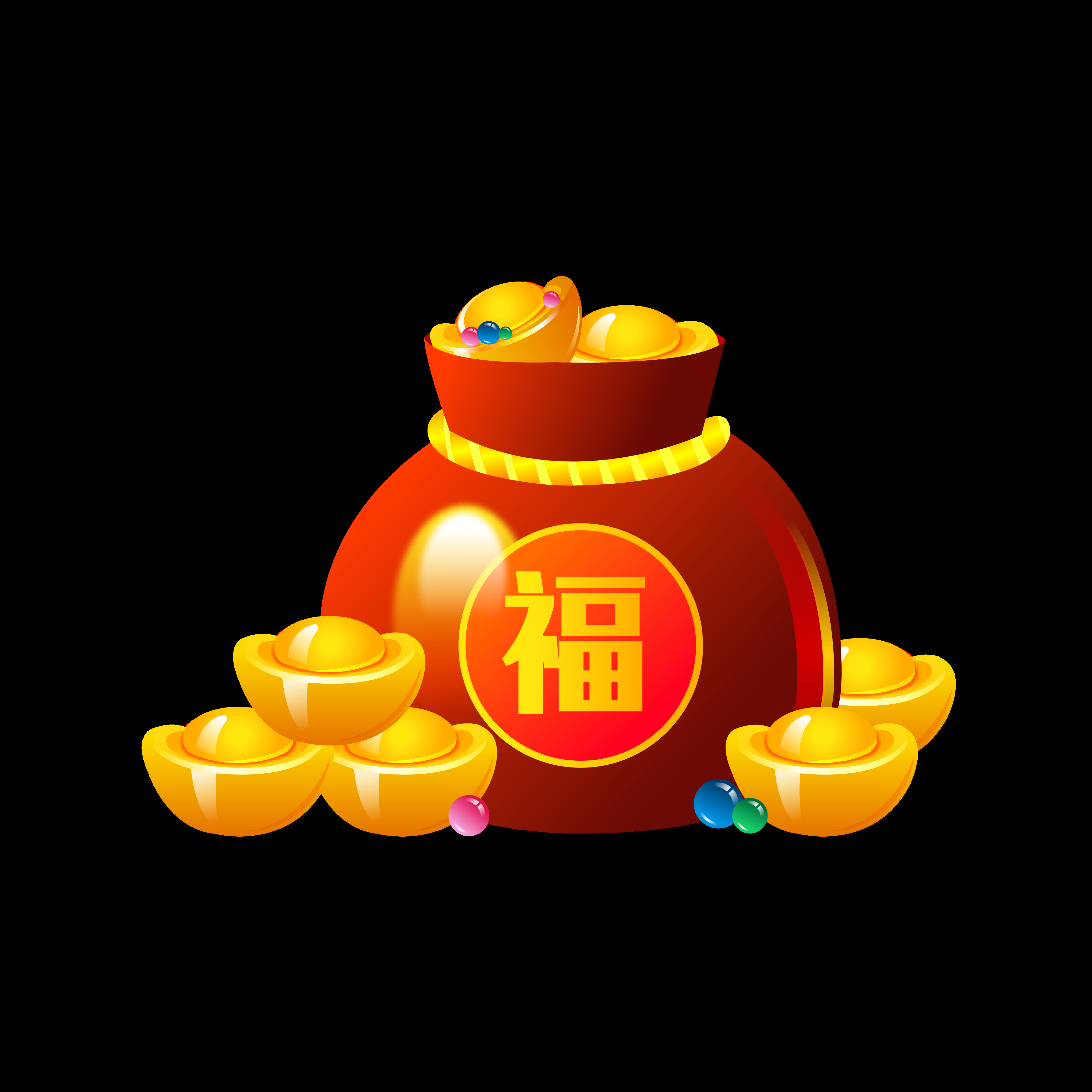 福袋钱袋插画图片装饰元素免抠素材91