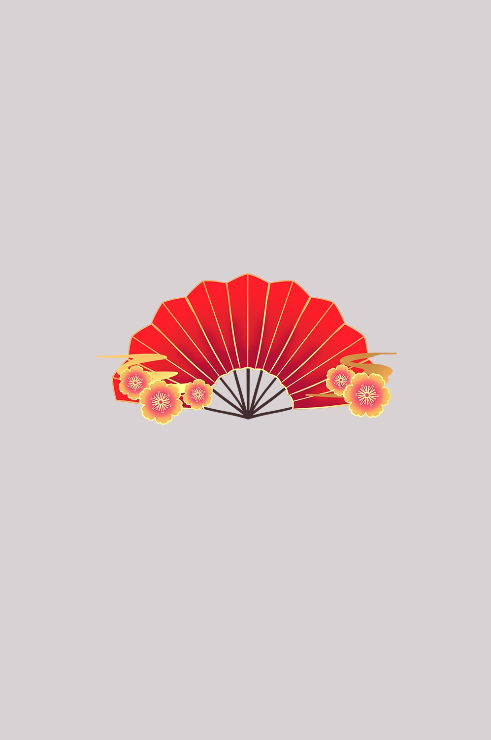 扇形边框中国风扇子装饰元素免抠素材27