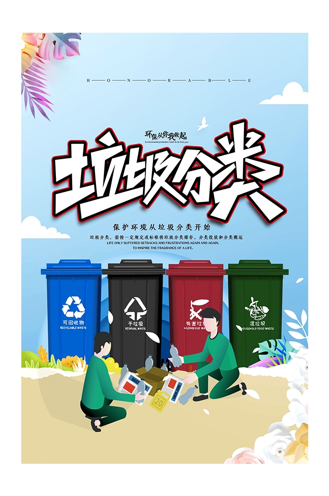 创建文明卫生城市垃圾分类海报74