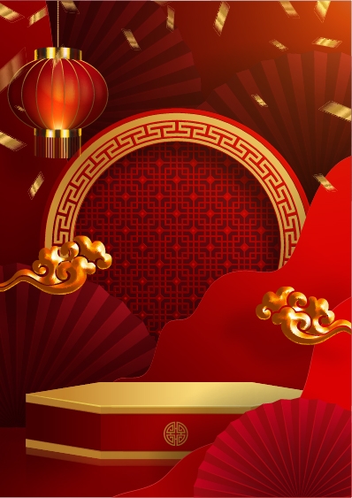 红色喜庆展板背景图素材3