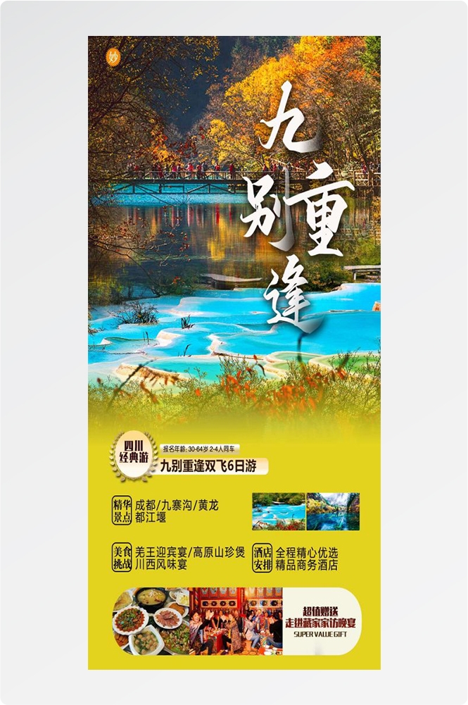 四川成都九寨沟武隆峨眉山都江堰三星堆大熊猫旅游海报30