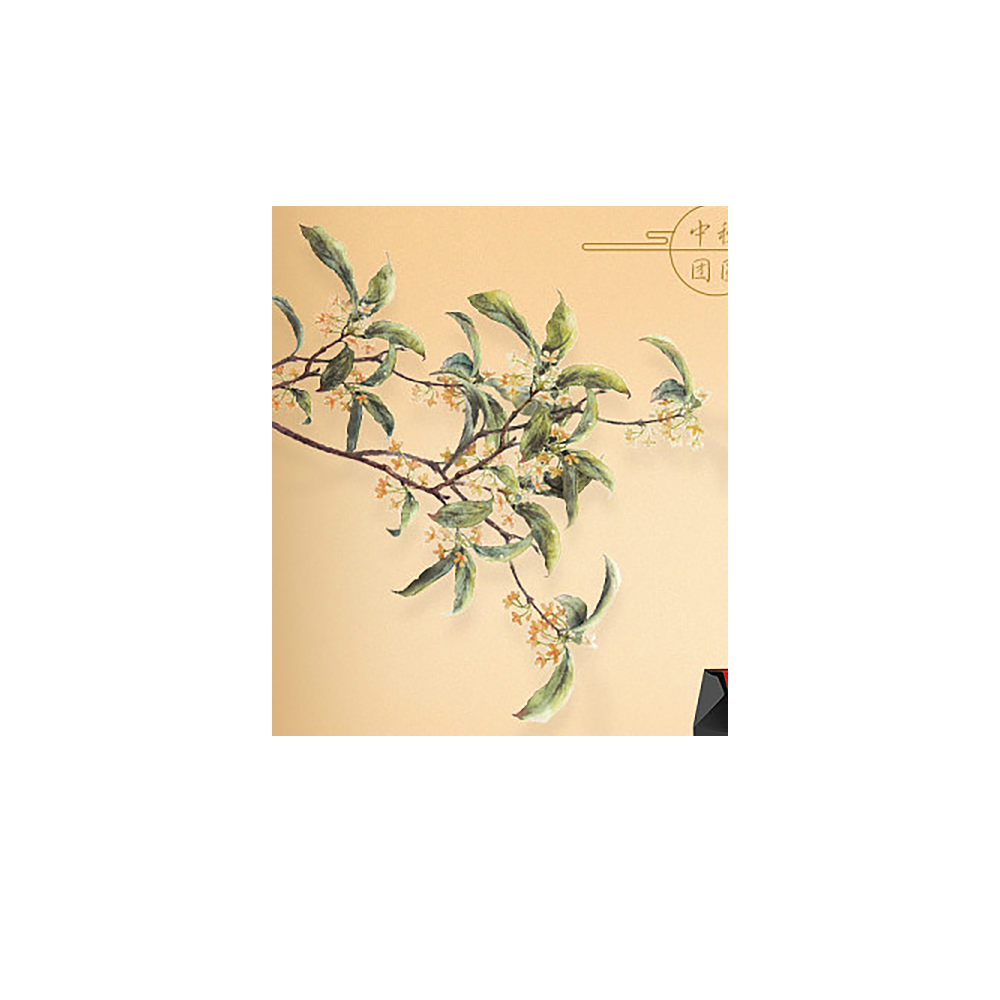 卡通手绘桂花花枝图案素材元素36