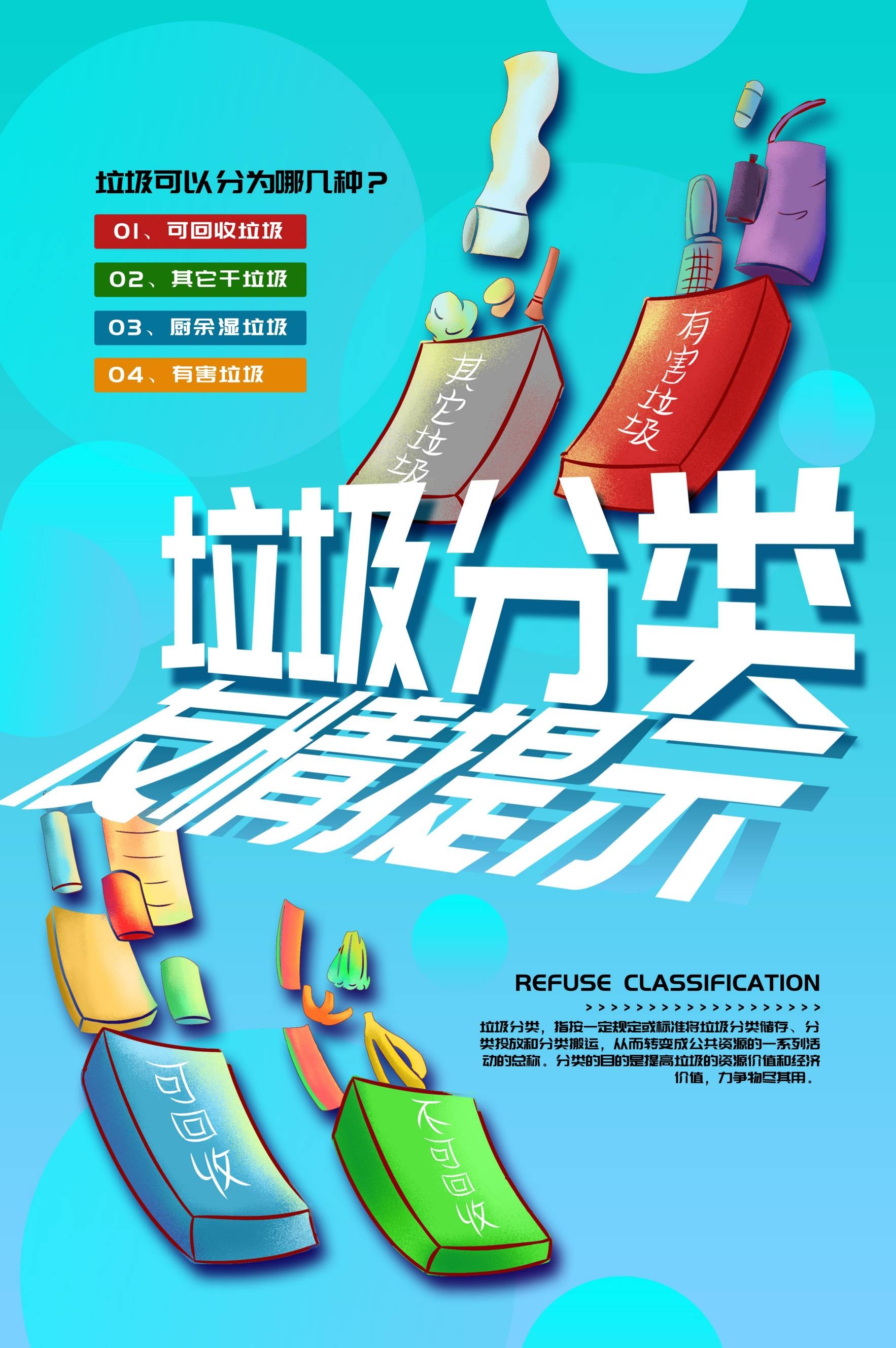 创建文明卫生城市垃圾分类海报106