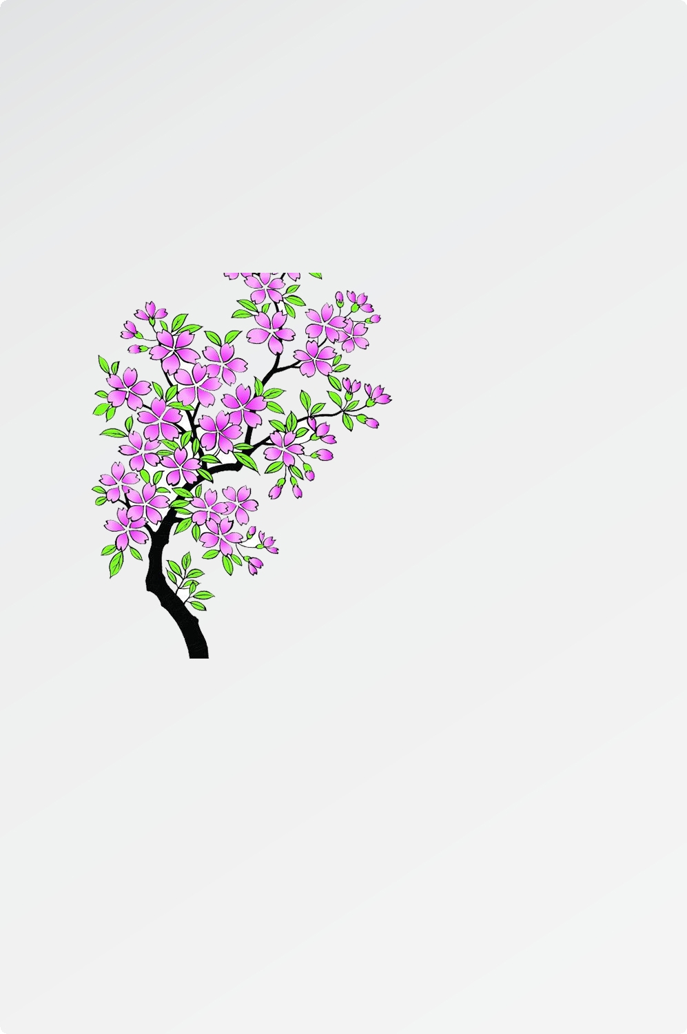唯美樱花花树花枝樱花飘落图片装饰插图免抠30