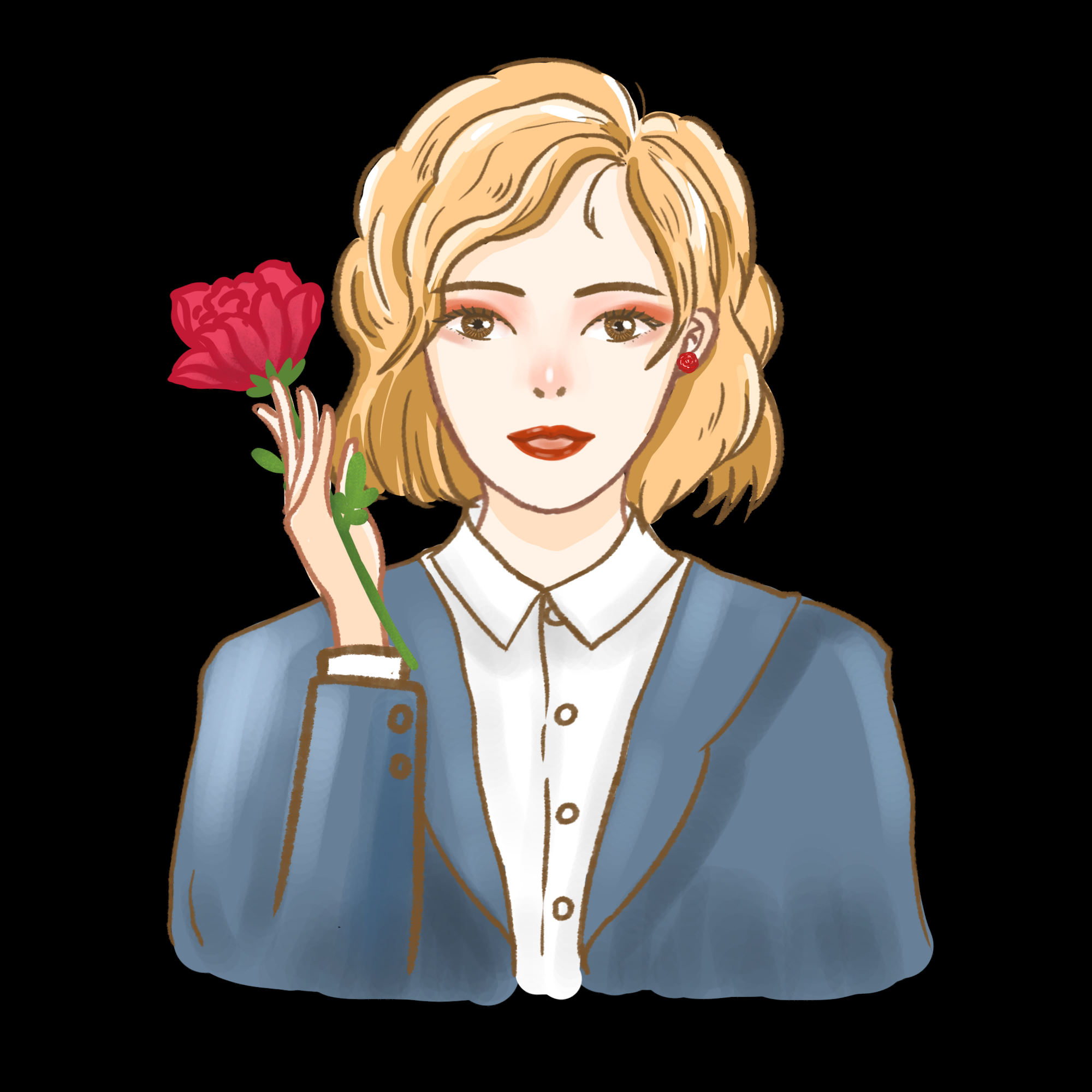 三八女王节女神节妇女节卡通人物主题插图透明背景免抠45