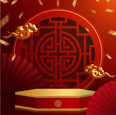 红色喜庆展板背景图素材1