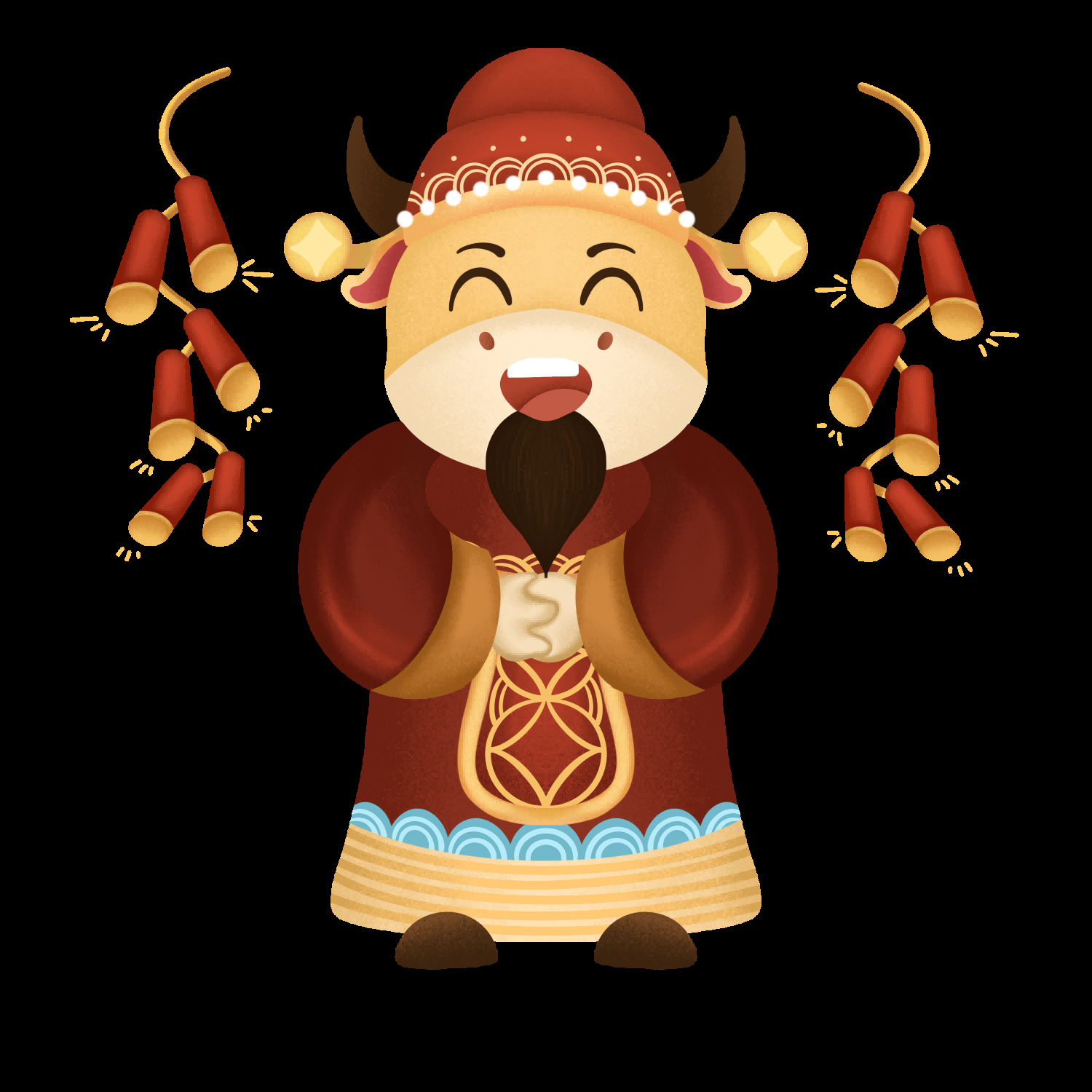 卡通财神插画表情免抠素材47