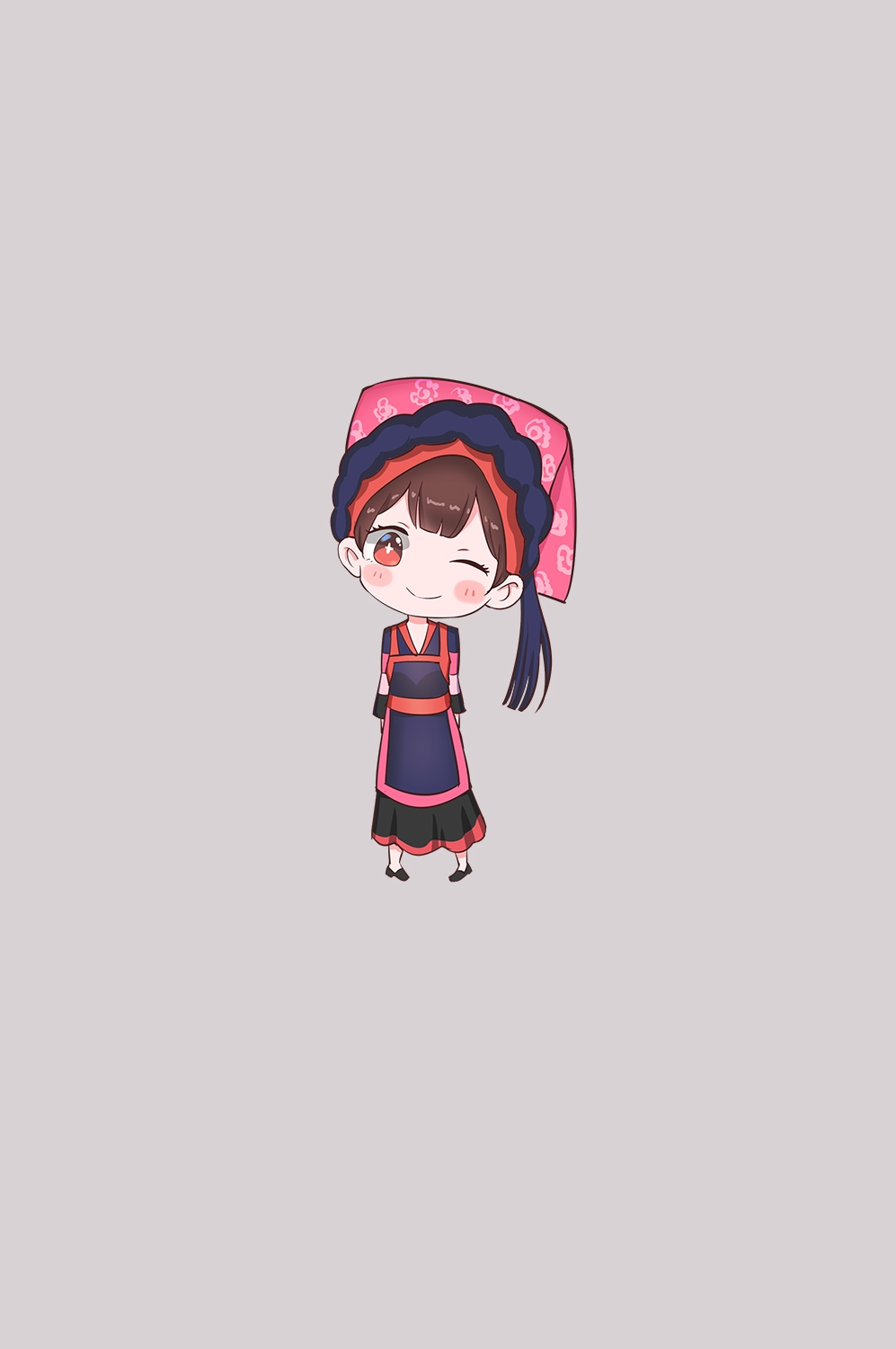 56个少数民族卡通人物服饰免抠元素插画106