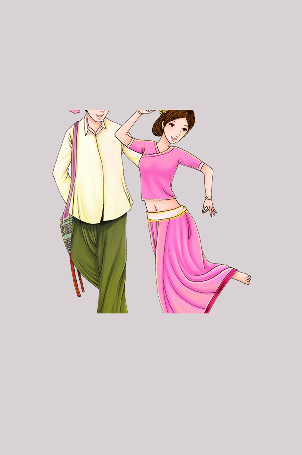 56个少数民族卡通人物服饰免抠元素插画16
