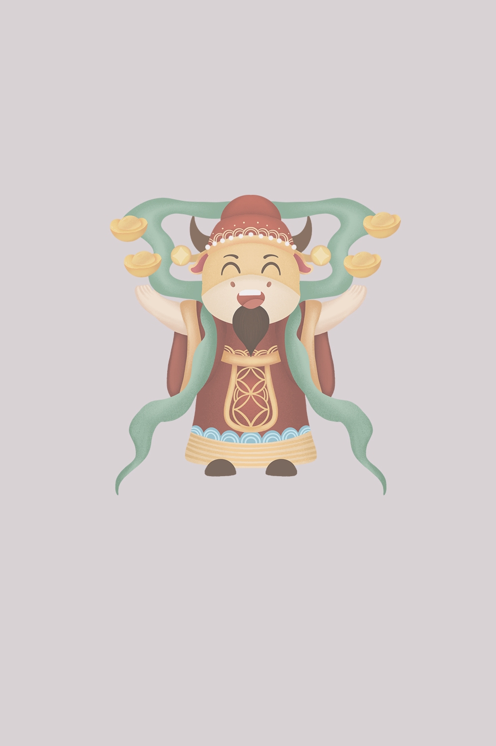 卡通财神插画表情免抠素材43