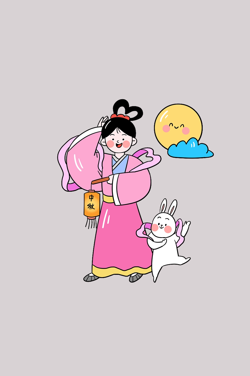 卡通嫦娥仙女中秋节免抠素材装饰元素125
