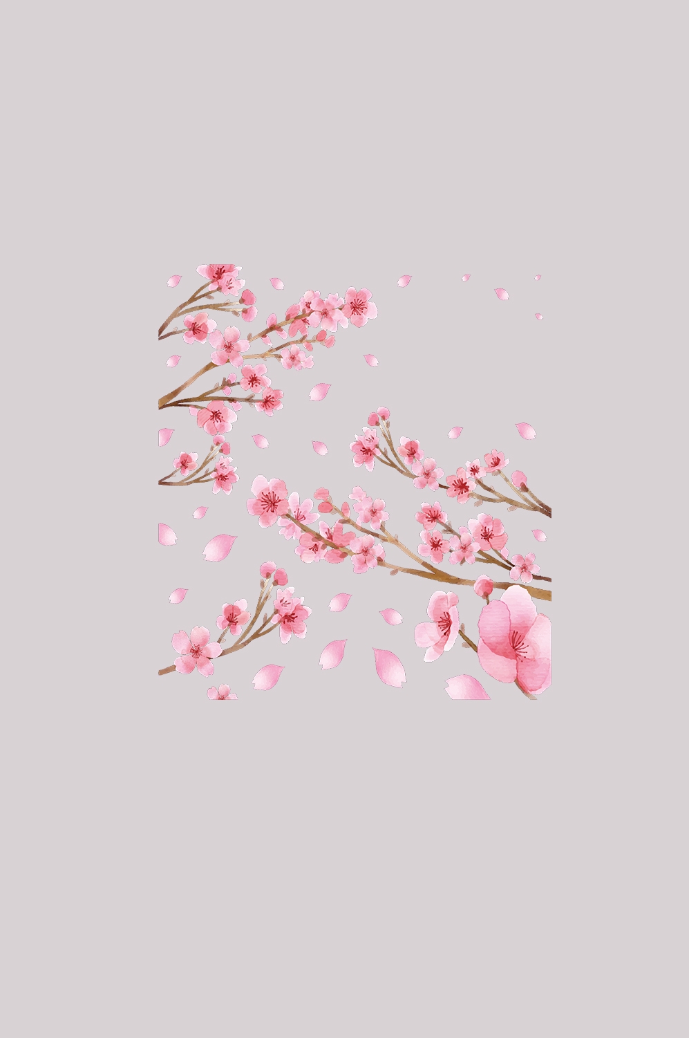 桃花素材图中国风海报设计桃树花枝透明背景49