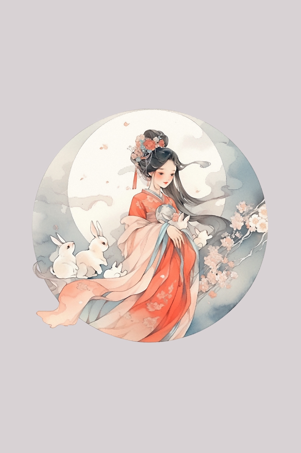 卡通嫦娥仙女中秋节免抠素材装饰元素112