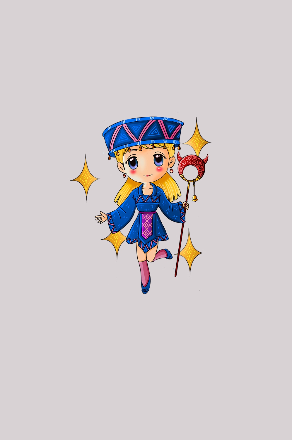56个少数民族卡通人物服饰免抠元素插画30