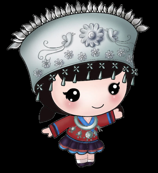 56个少数民族卡通人物服饰免抠元素插画52
