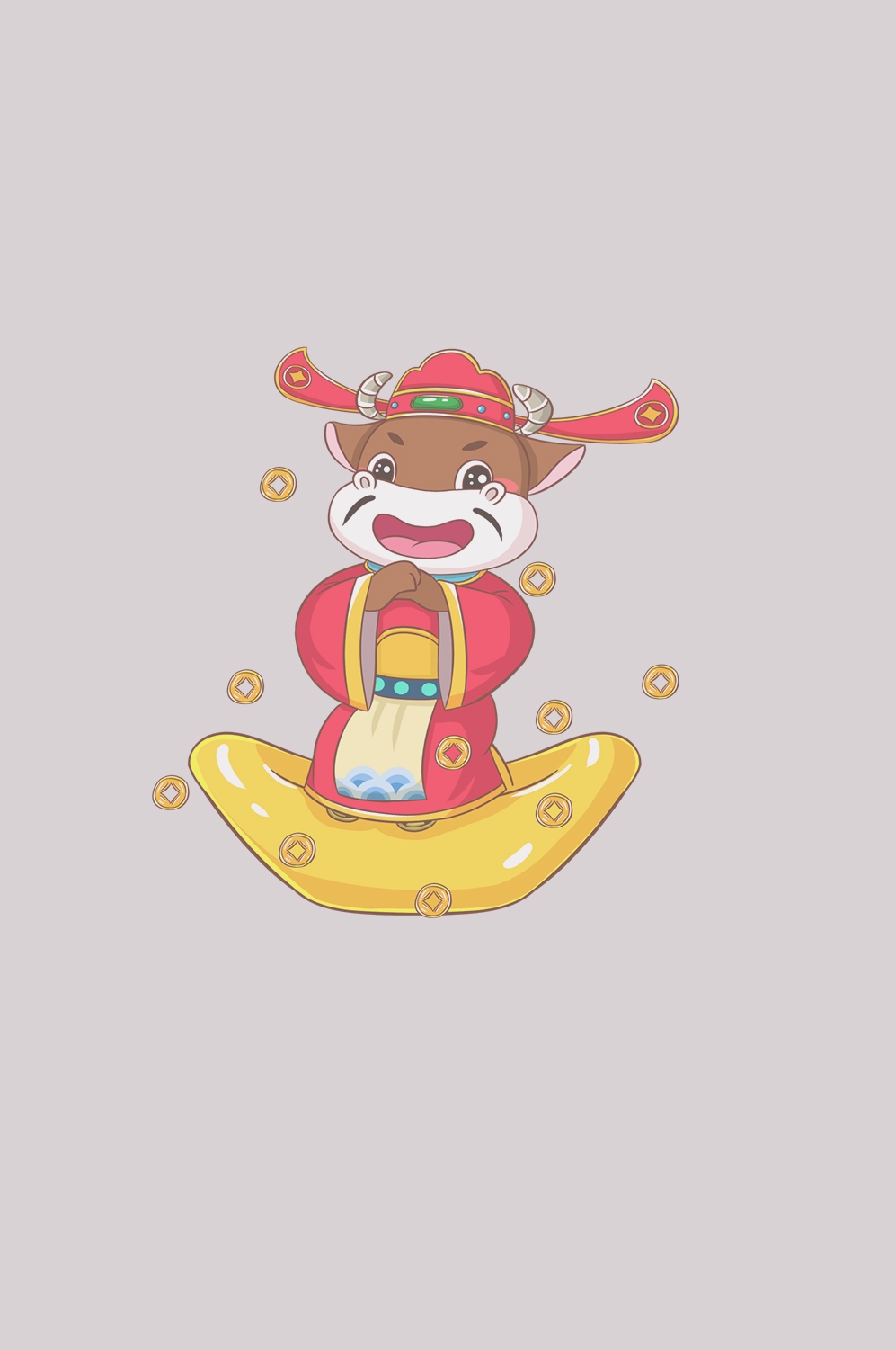 卡通财神插画表情免抠素材36