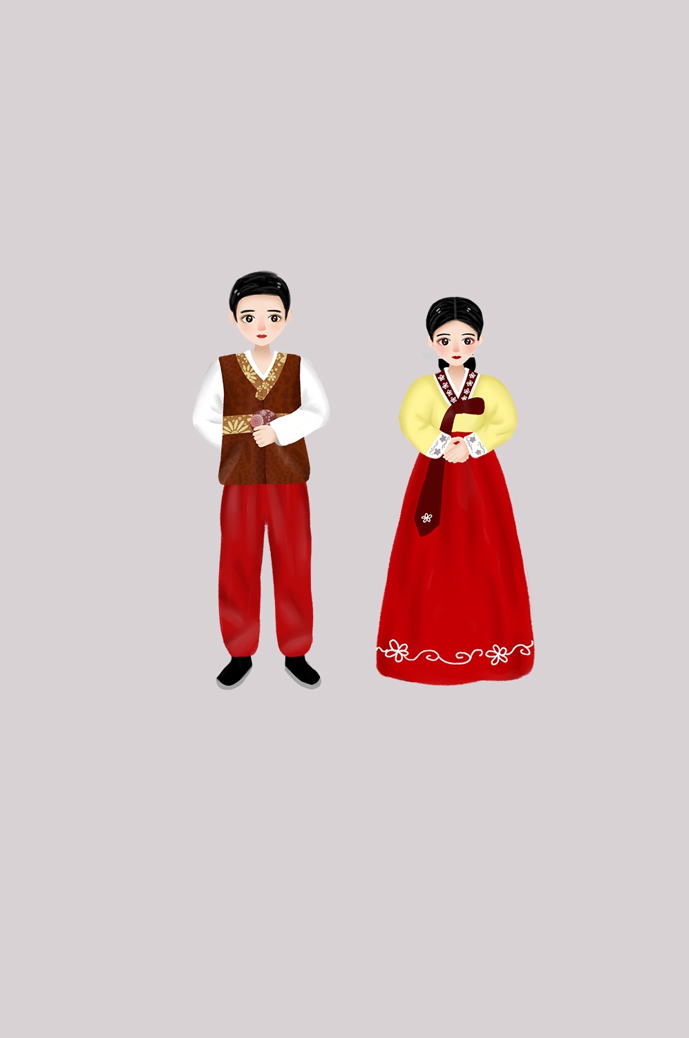 56个少数民族卡通人物服饰免抠元素插画94