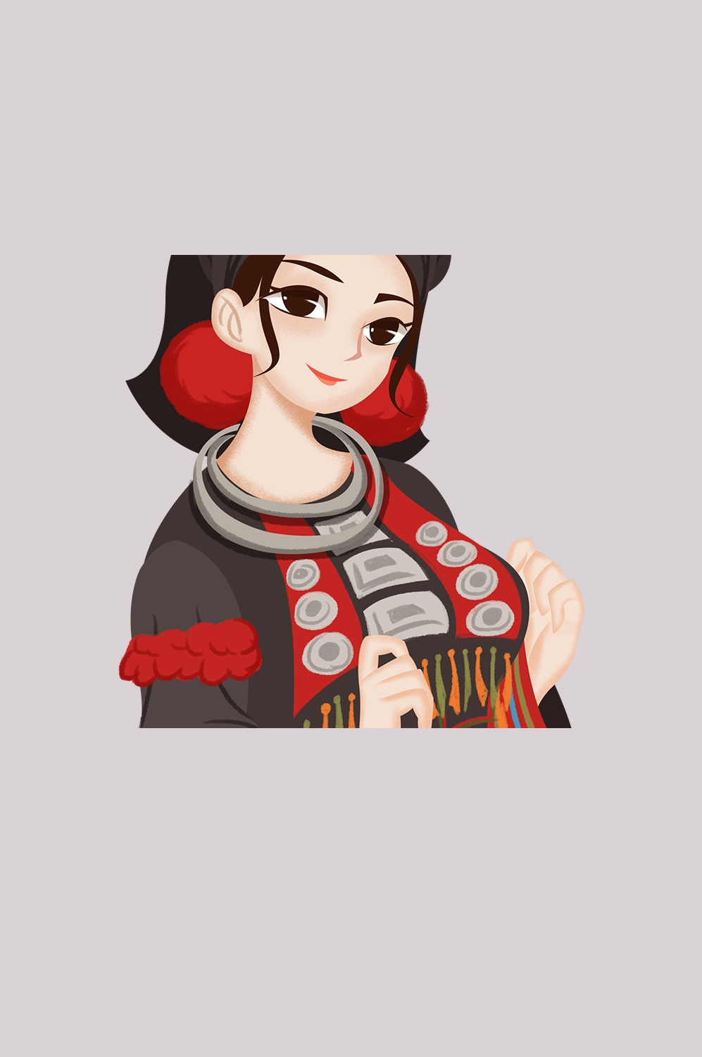 56个少数民族卡通人物服饰免抠元素插画178
