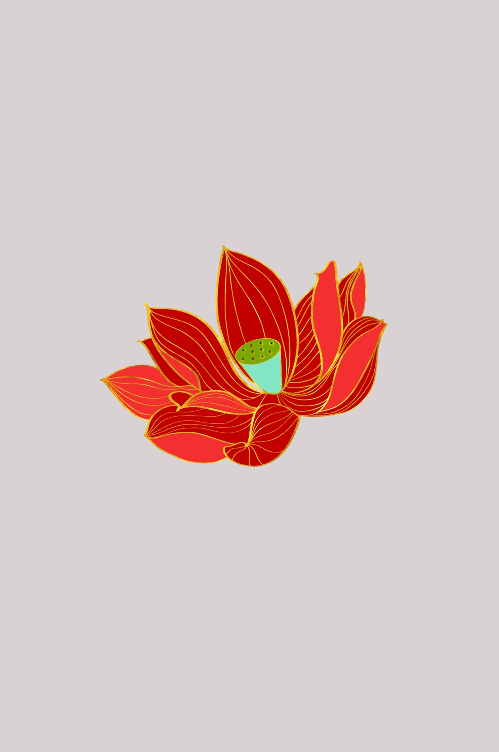 金色莲花装饰元素免抠素材33