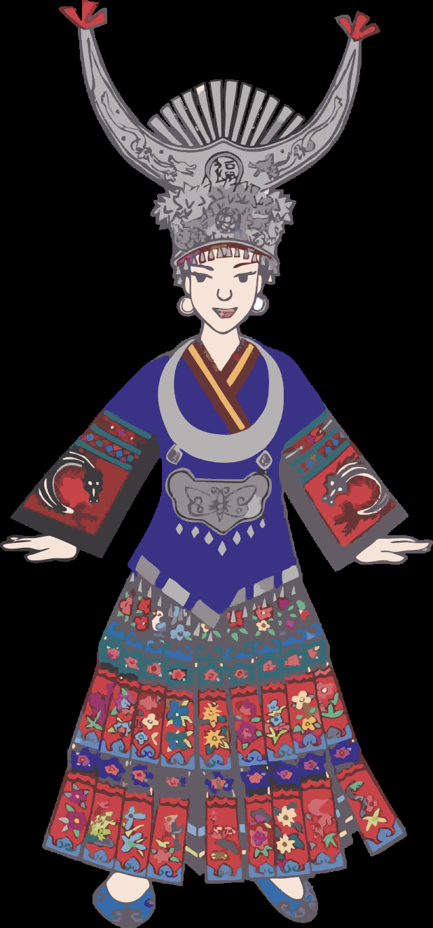 56个少数民族卡通人物服饰免抠元素插画79