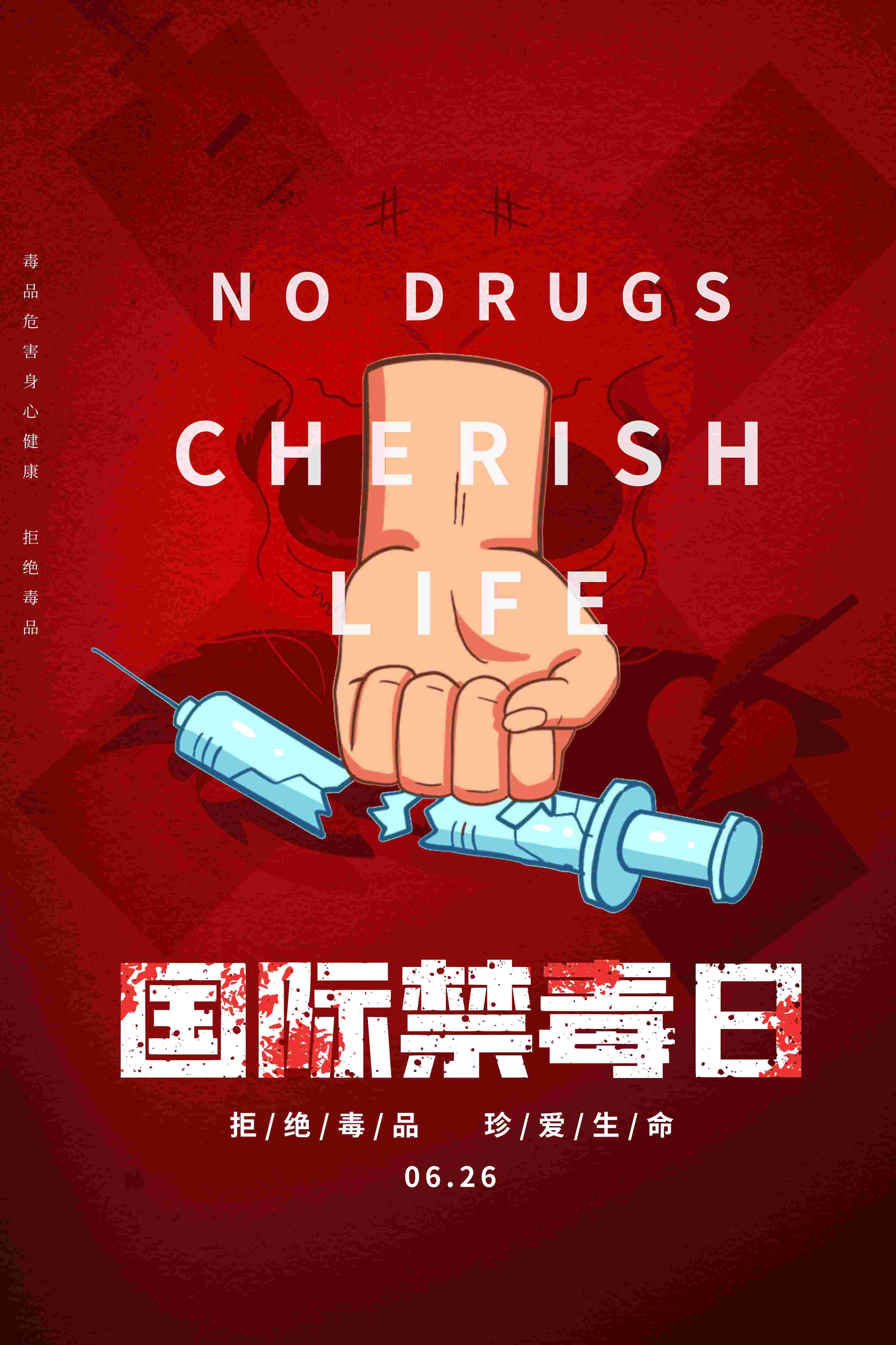 禁毒日海报珍惜生命远离毒品素材9