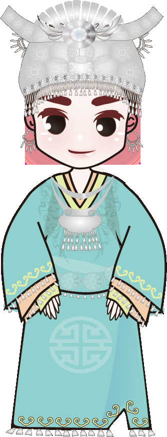 56个少数民族卡通人物服饰免抠元素插画63