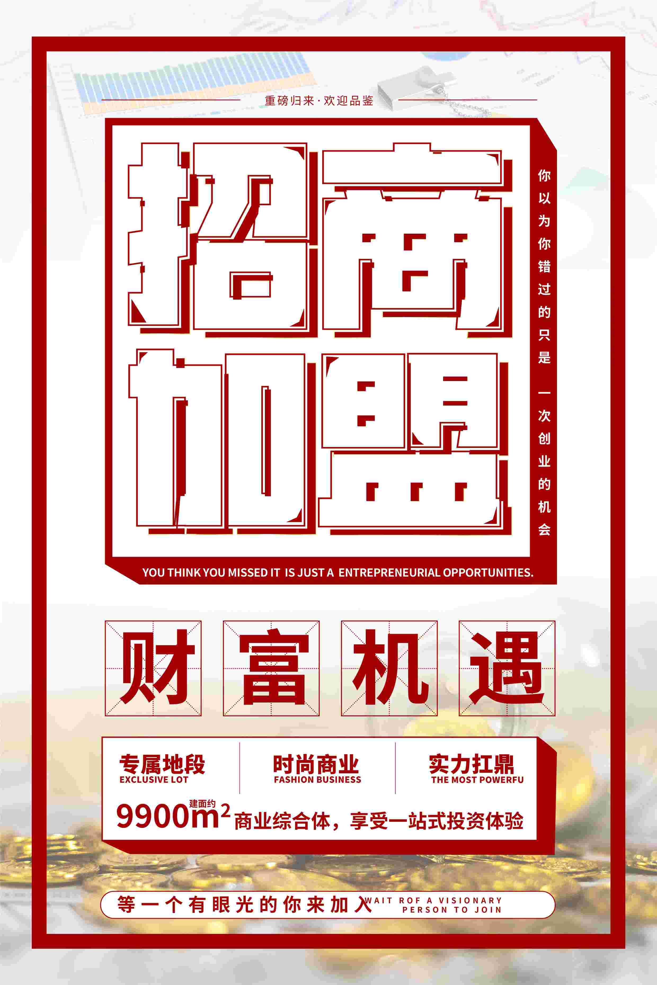 品牌招商加盟合伙人店铺招租海报展板35