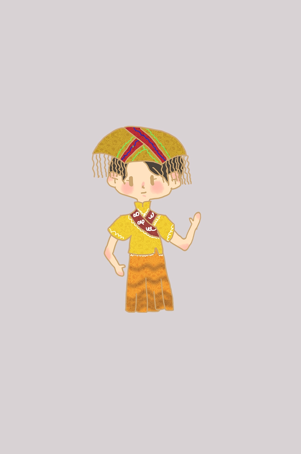 56个少数民族卡通人物服饰免抠元素插画101