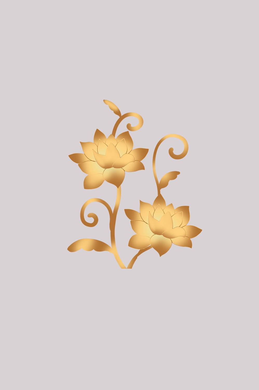 金色莲花装饰元素免抠素材45