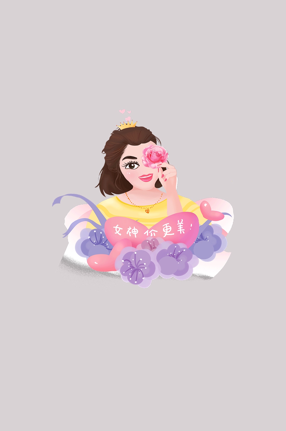 三八女王节女神节妇女节卡通人物主题插图透明背景免抠59