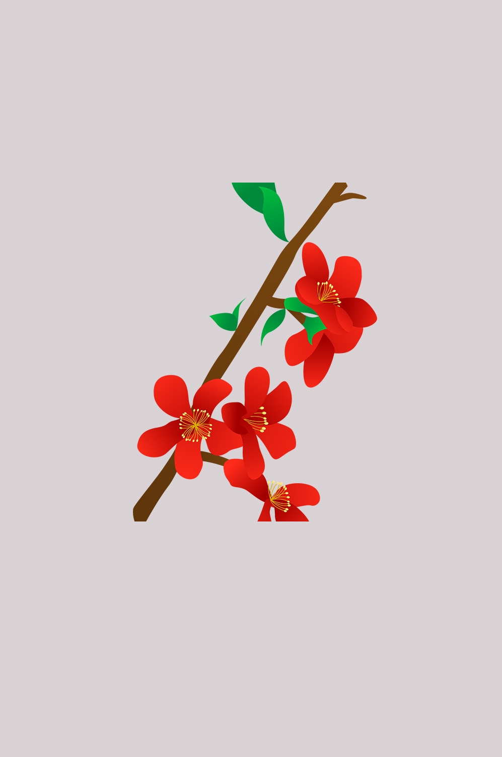 海棠花免抠元素装饰图案插画41