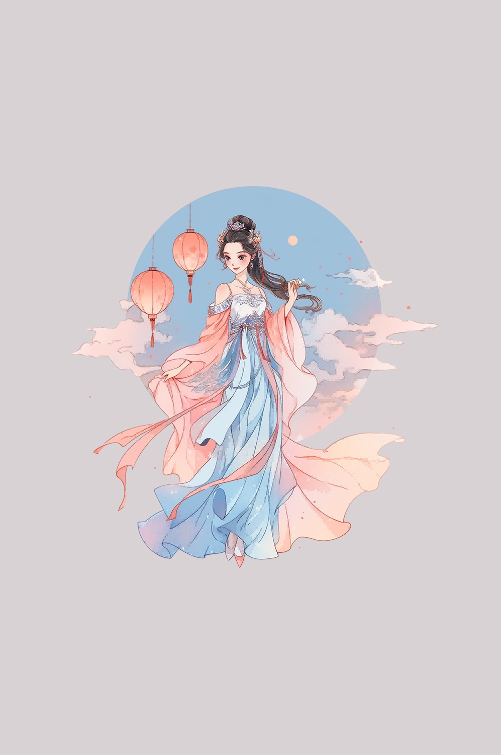 卡通嫦娥仙女中秋节免抠素材装饰元素101