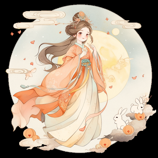 卡通嫦娥仙女中秋节免抠素材装饰元素71
