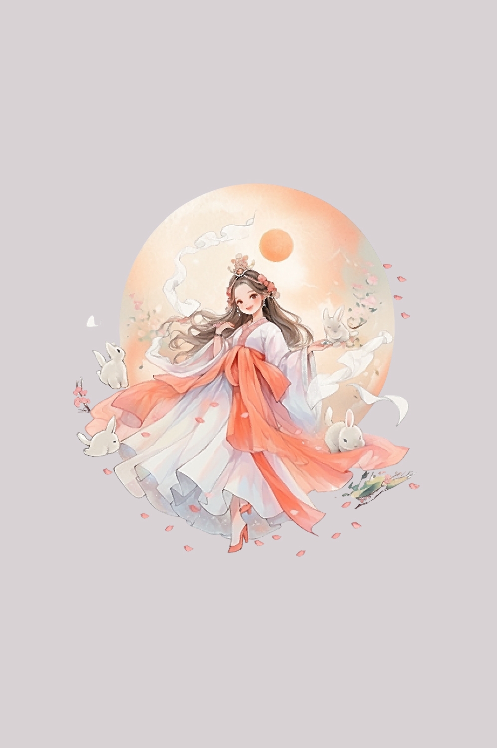 卡通嫦娥仙女中秋节免抠素材装饰元素110
