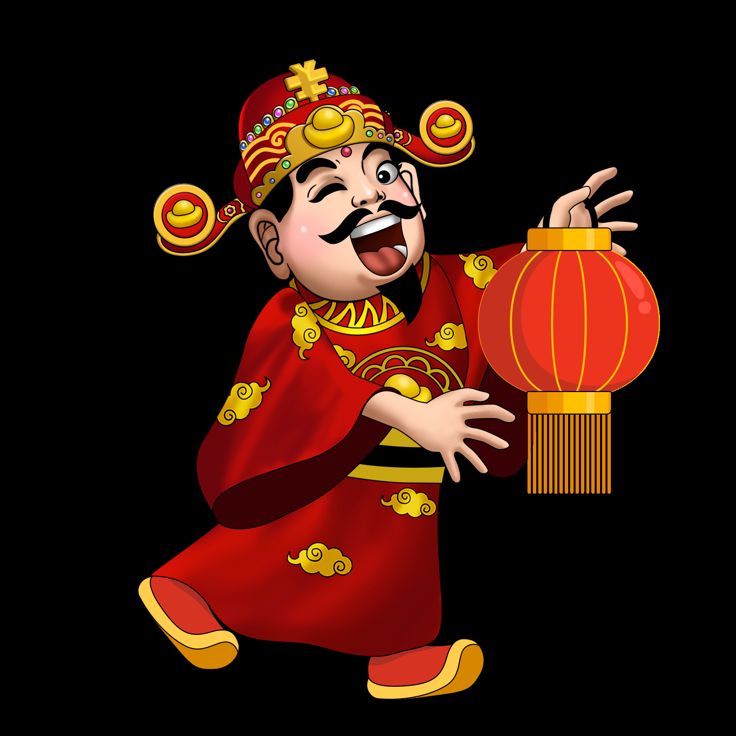 卡通财神插画表情免抠素材13