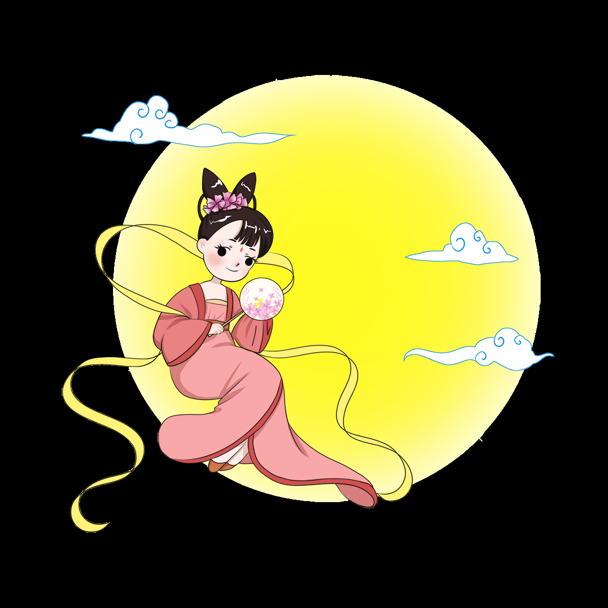 卡通嫦娥仙女中秋节免抠素材装饰元素93