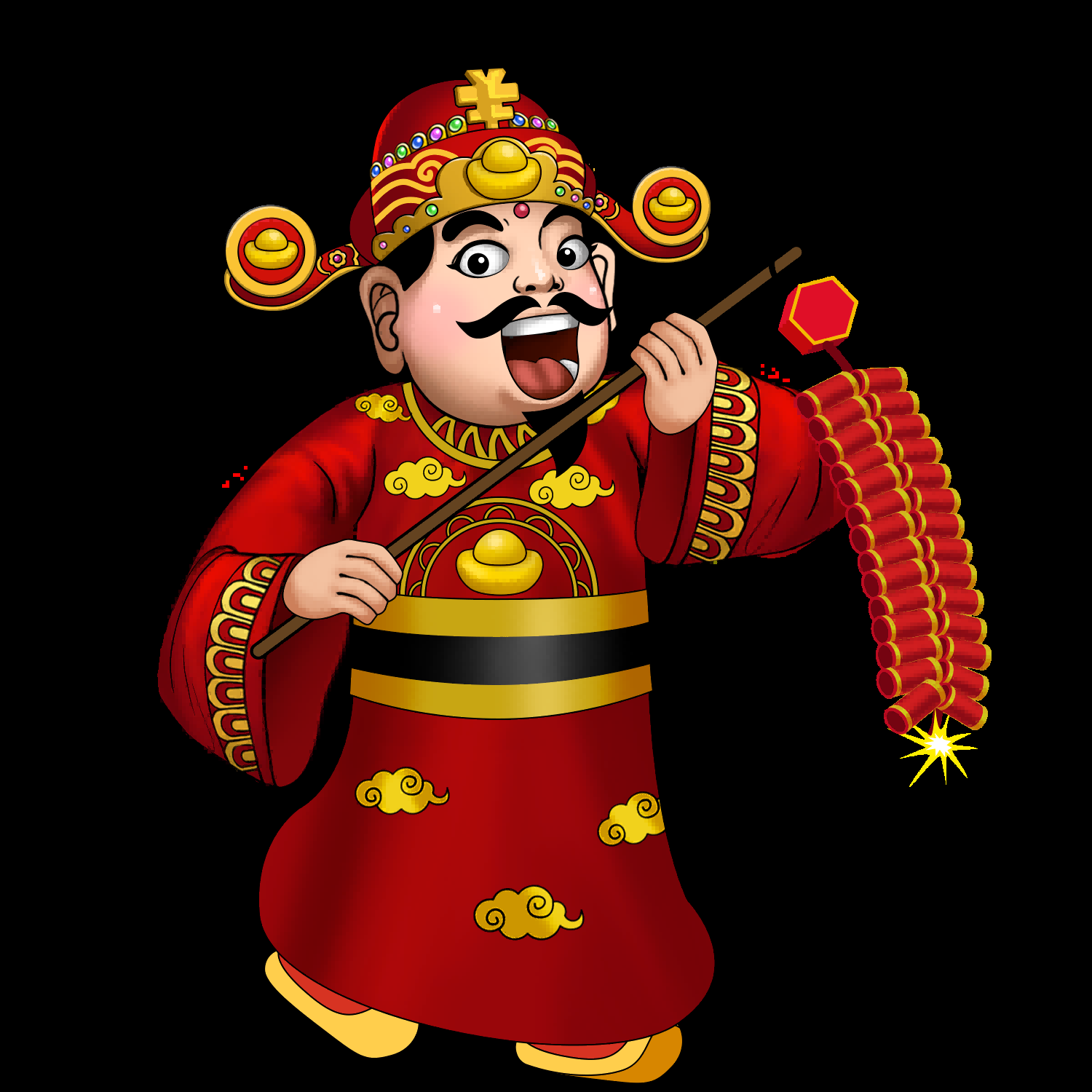 卡通财神插画表情免抠素材28