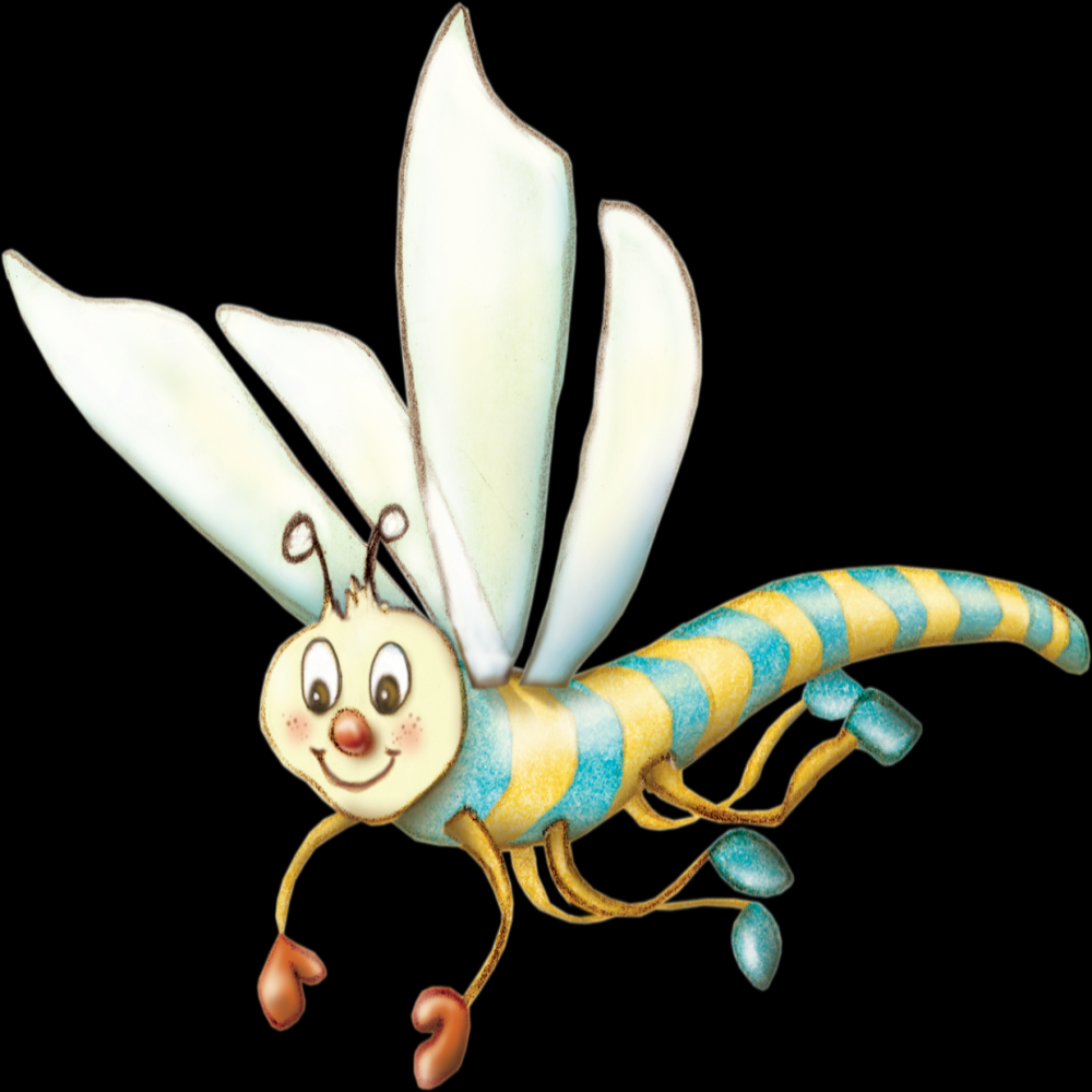卡通手绘蜻蜓昆虫水墨画插画七彩蜻蜓图案免抠7