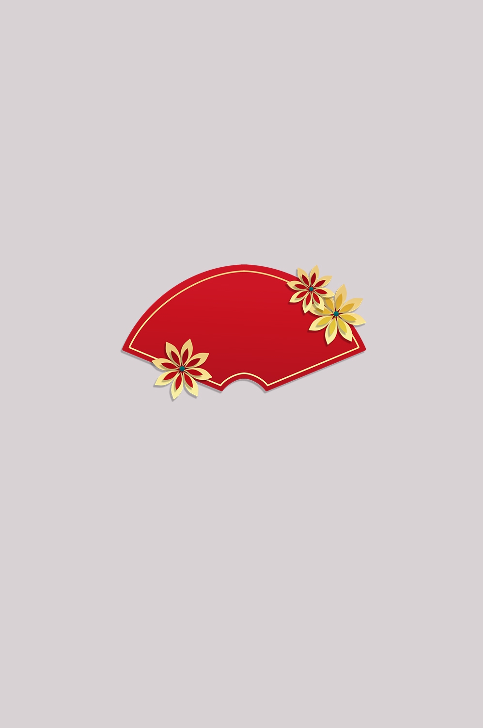 扇形边框中国风扇子装饰元素免抠素材46