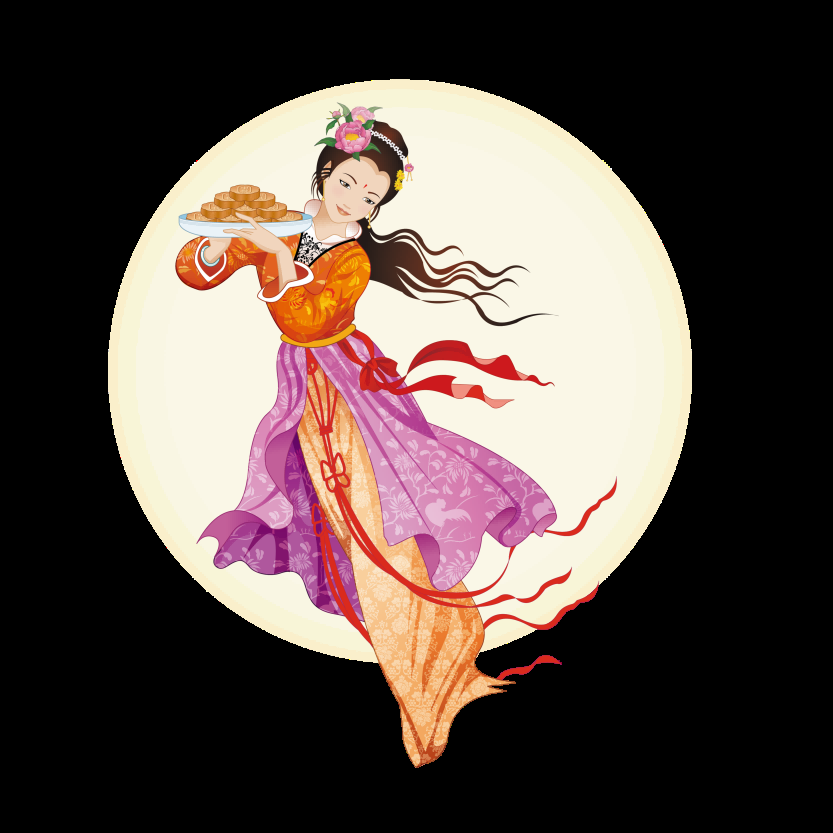 卡通嫦娥仙女中秋节免抠素材装饰元素27