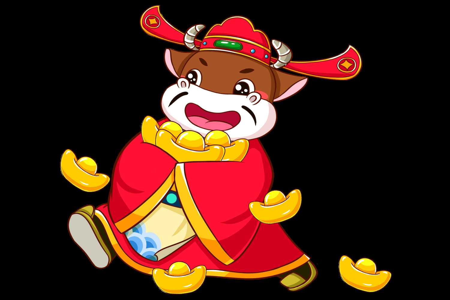 卡通财神插画表情免抠素材40