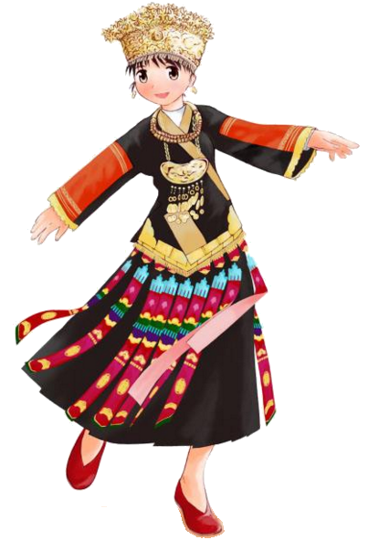 56个少数民族卡通人物服饰免抠元素插画67