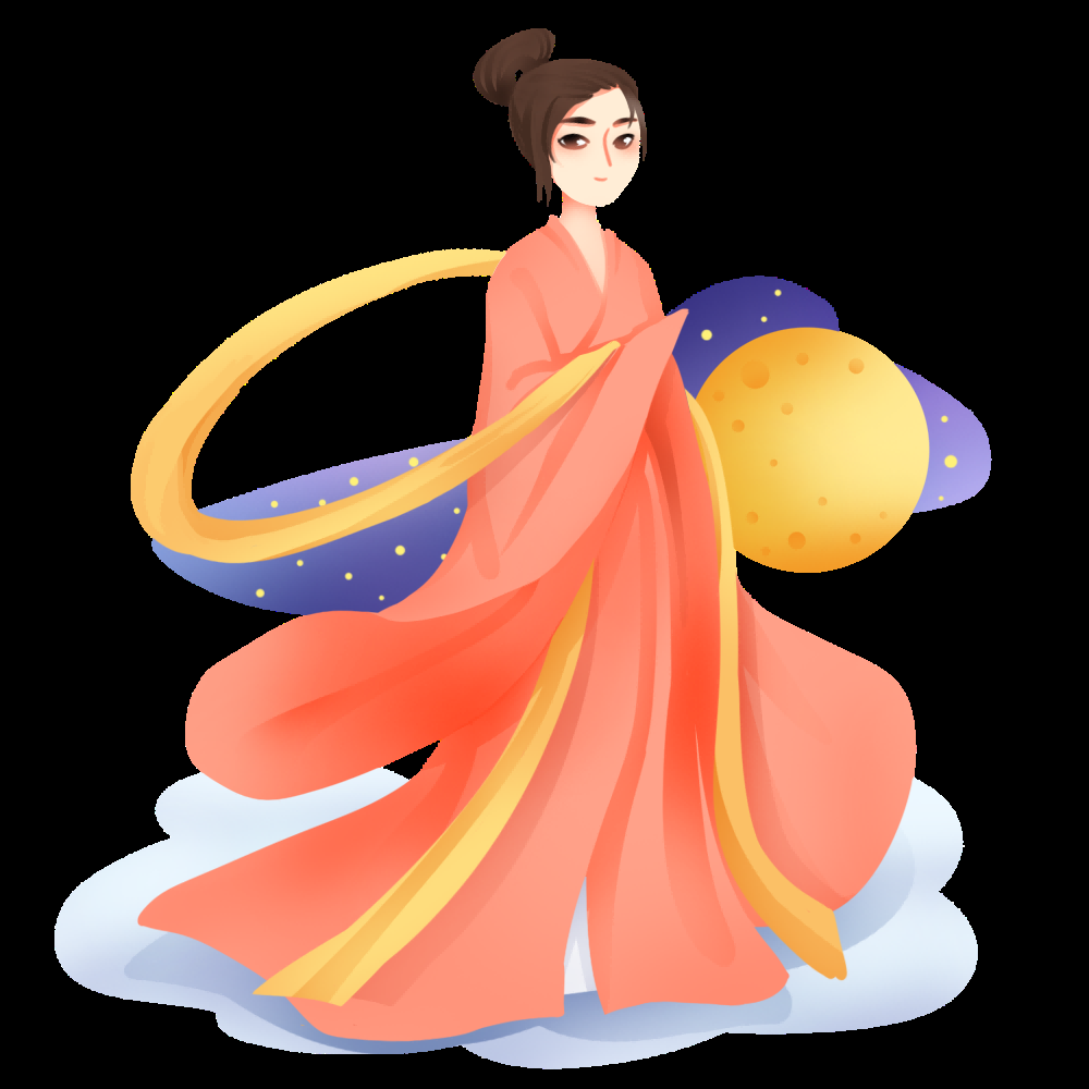 卡通嫦娥仙女中秋节免抠素材装饰元素30