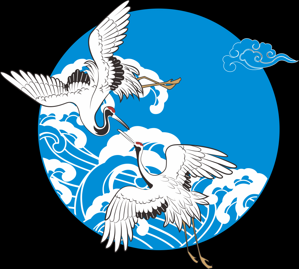 中国风国潮仙鹤海报插画装饰元素免抠素材41