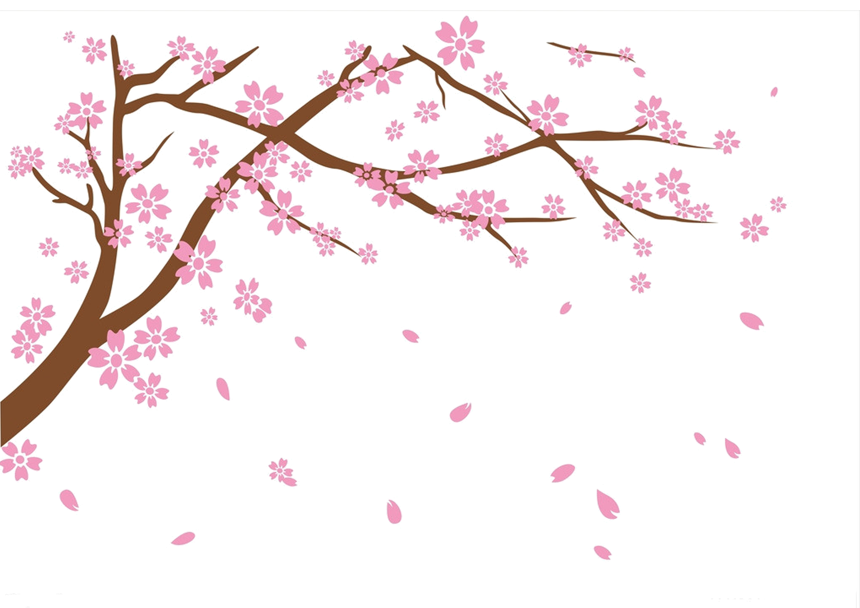 唯美樱花花树花枝樱花飘落图片装饰插图免抠32