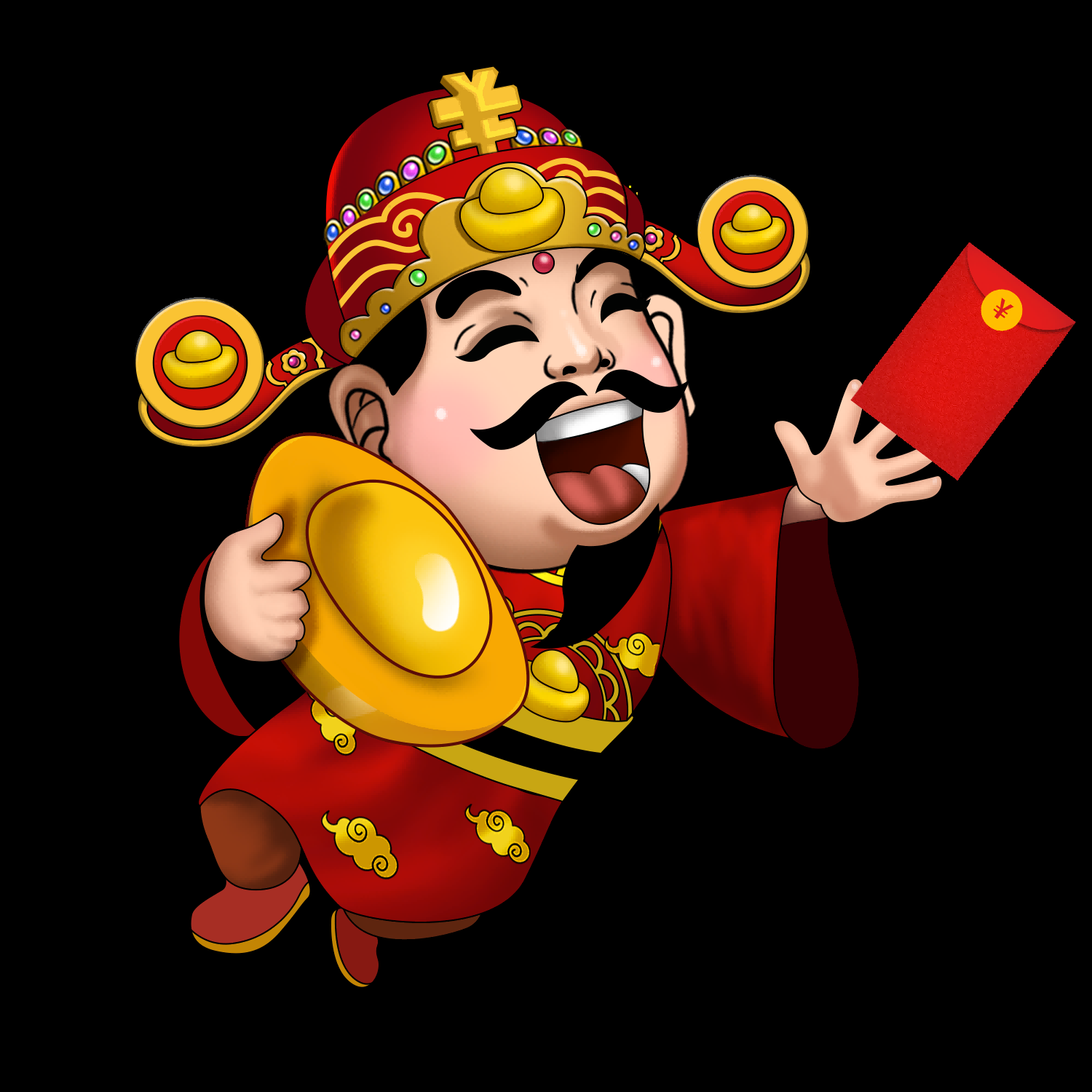 卡通财神插画表情免抠素材20